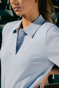 Esther Polo Knit Top - Blue