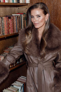 Renee Faux Leather Coat - Ljusbrun