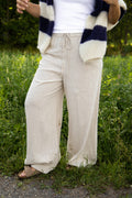 Liz Soft Linen Pants - Sand Melange