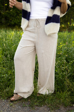 Liz Soft Linen Pants - Sand Melange