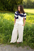 Liz Soft Linen Pants - Sand Melange