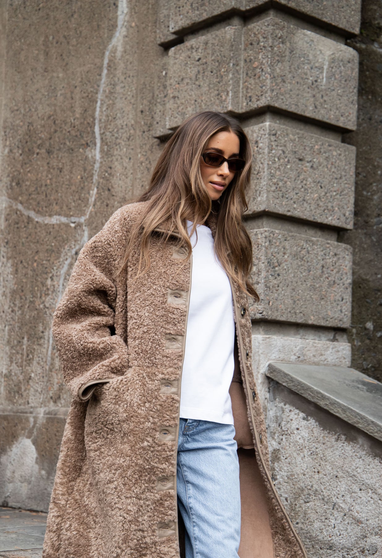 Ingrid Faux Shearling Kappa - Camel