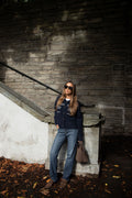 Lisa Stitch Pocket Cardigan - Marinblå