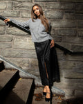 Mina Wool Cardigan - Ljusgrå melange