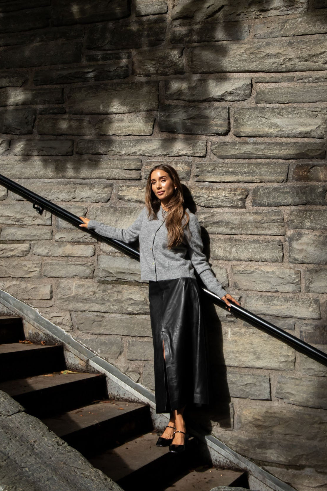 Mina Wool Cardigan - Ljusgrå melange