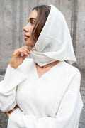 Victoria Wool Cashmere Scarf - Creme