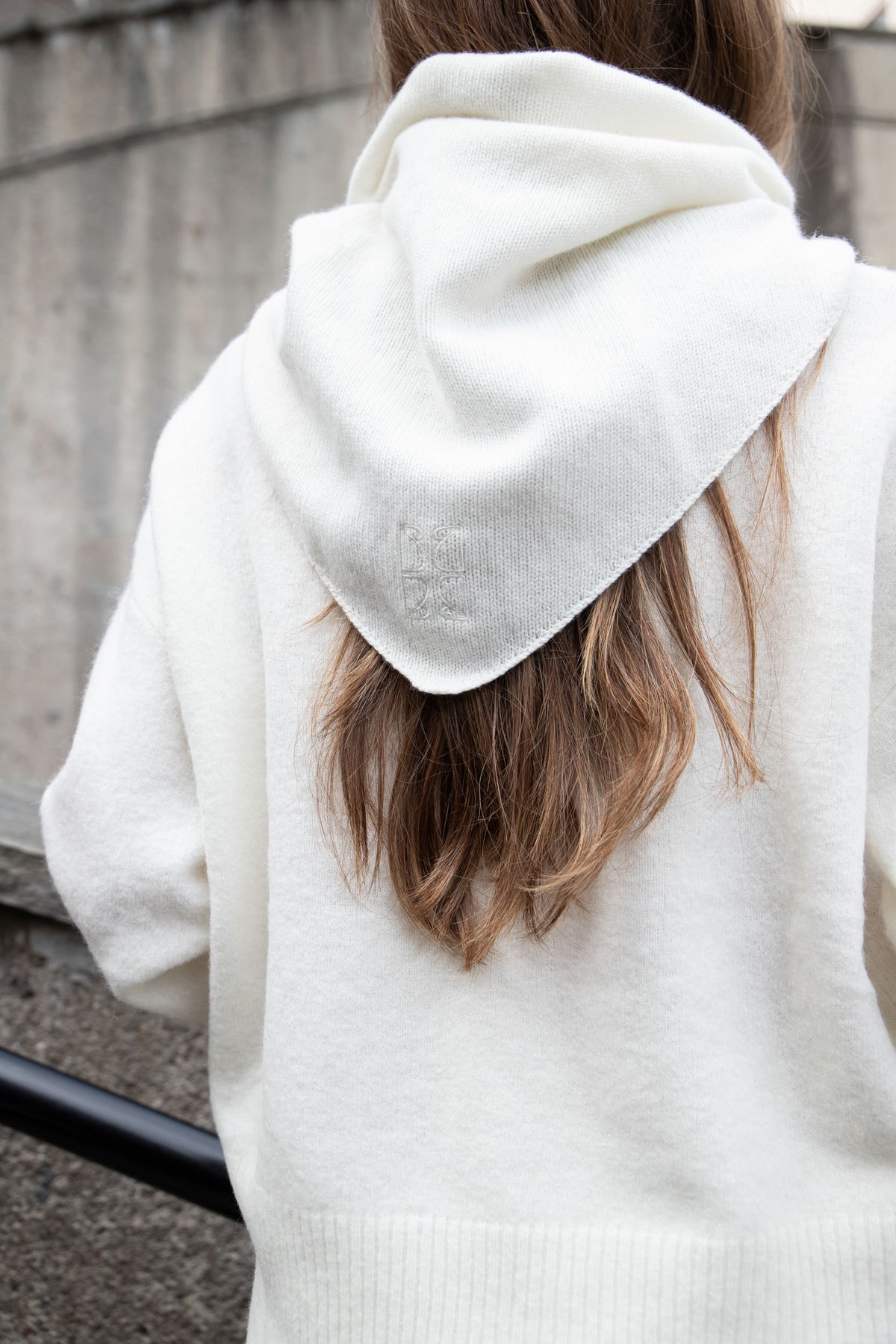 Victoria Wool Cashmere Scarf - Creme