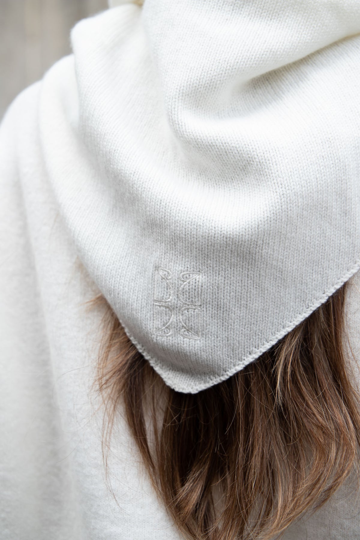 Victoria Wool Cashmere Scarf - Creme