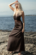 Jasine Heavy Sateen Dress - Mörkbrun