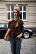 Mina Wool Cardigan - Dark Brown Melange