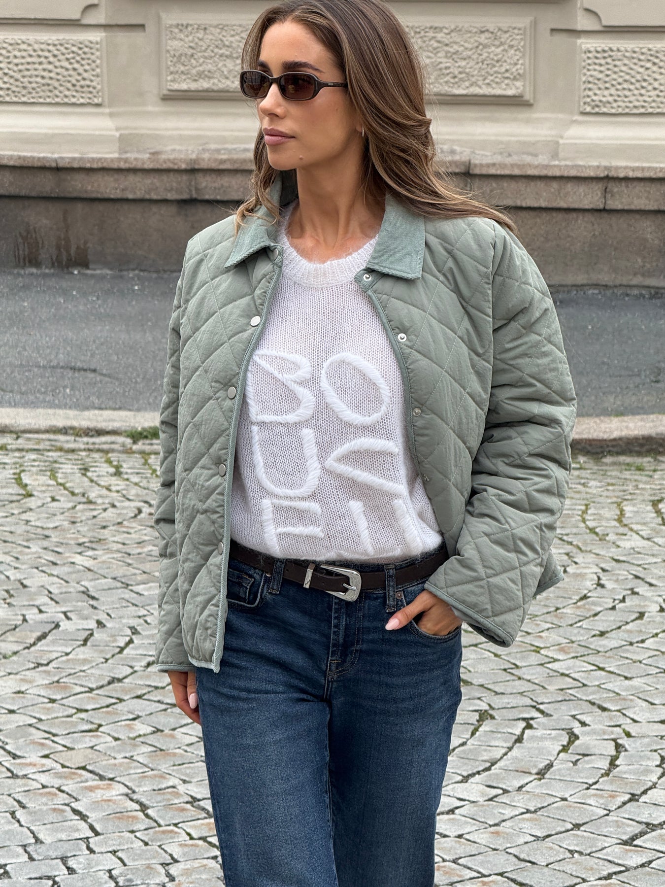 Anne Quilt Solid Jacket - Khaki