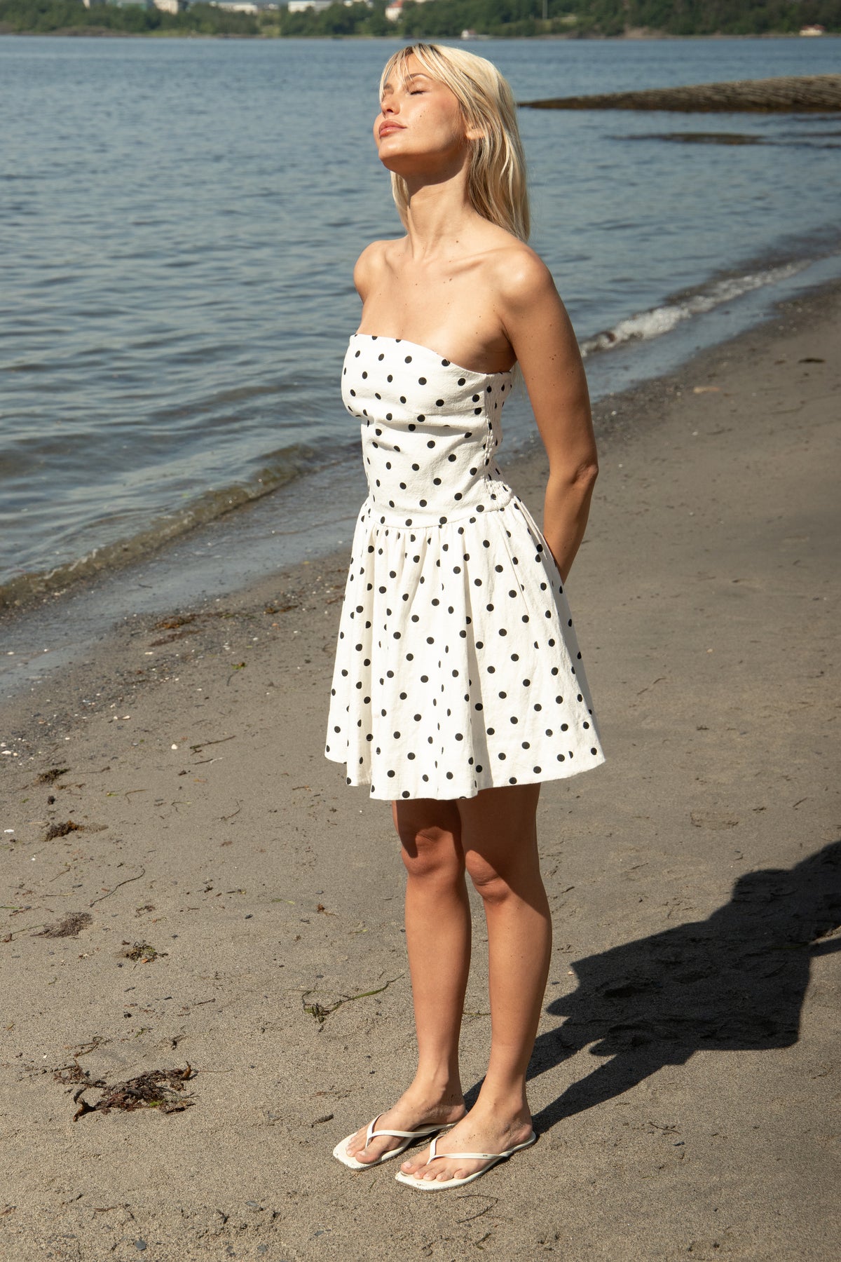 Enia Dot Dress - Vit