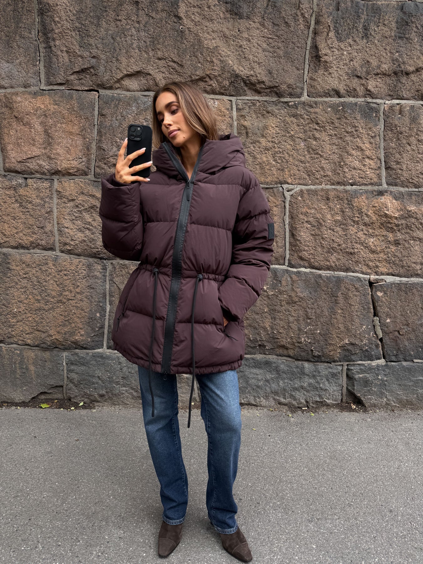 Pernille Down Puffer Jacket - Brun