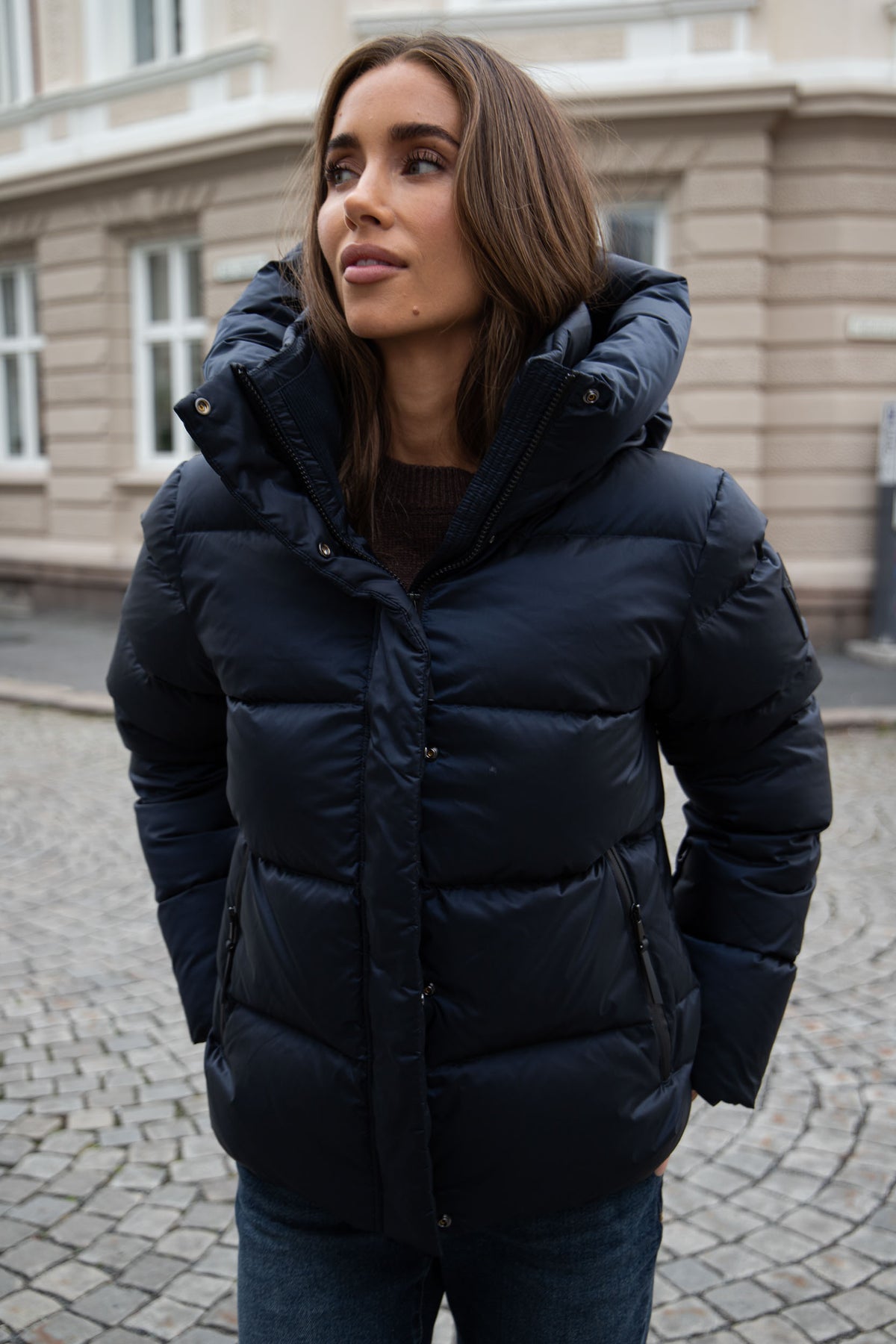 Angelika Down Puffer Jacket - Navy