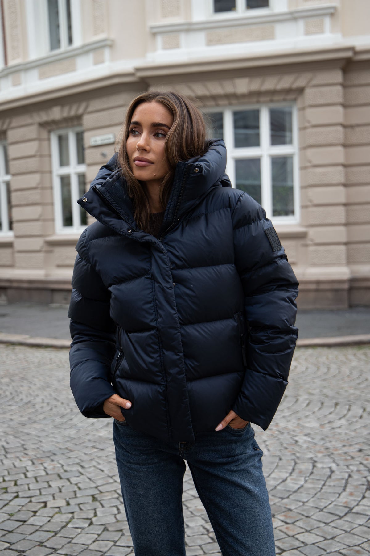 Angelika Down Puffer Jacket - Navy