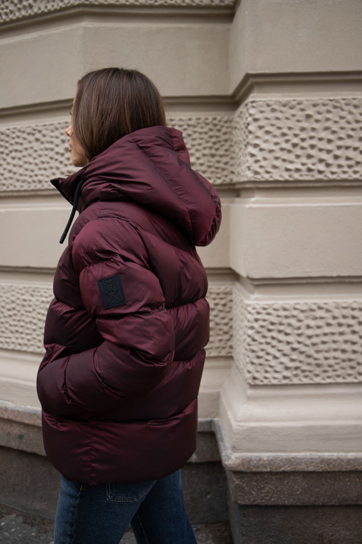 Maud Puff Jacka - Burgundy