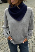 Victoria Wool Cashmere Scarf - Navy