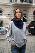 Victoria Wool Cashmere Scarf - Navy