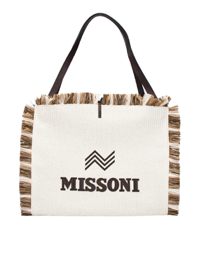 Tote Large - Rafia Nat/Testa Di Moro