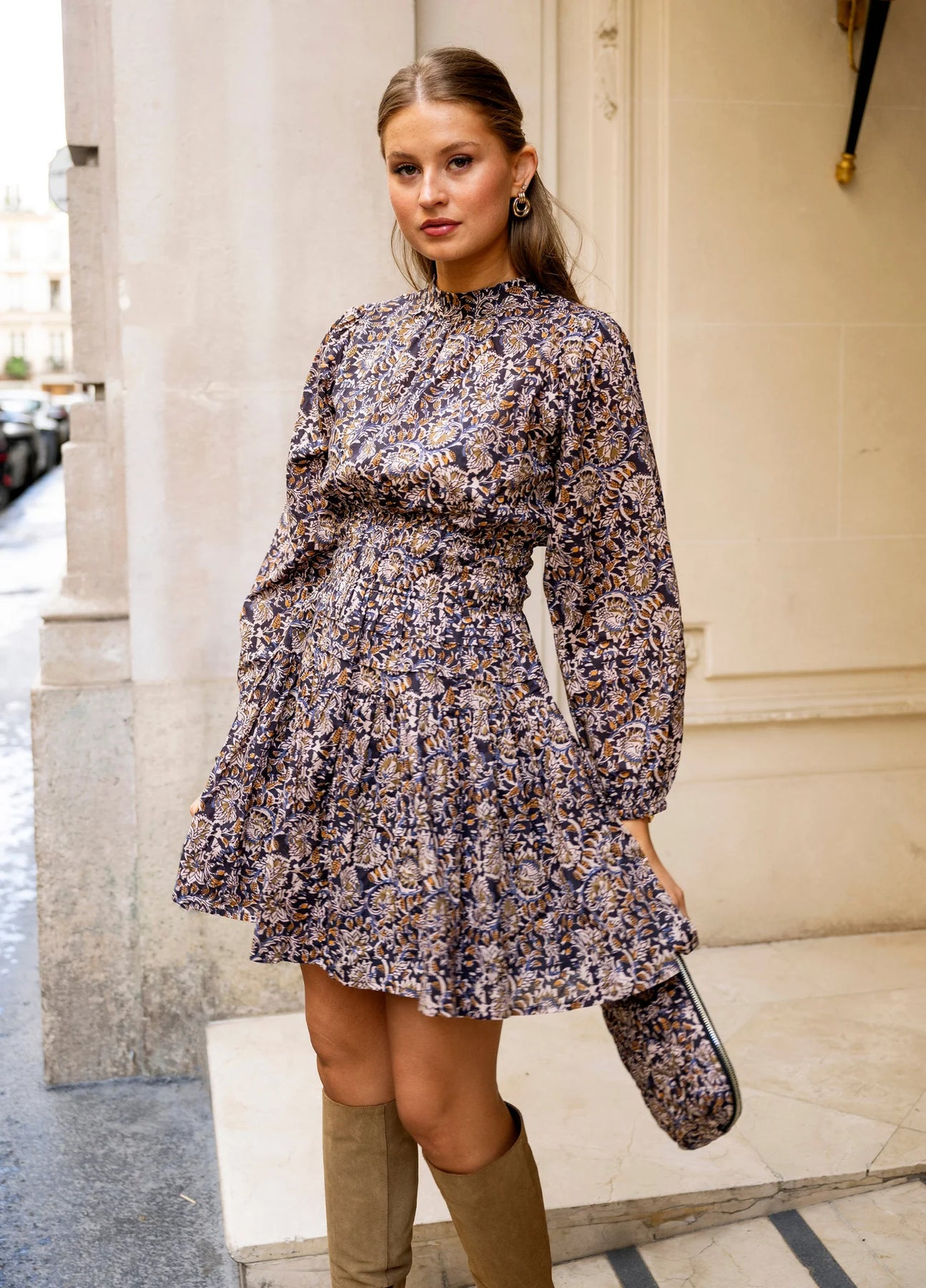 Jeanne Dress - Burnt Blockprint