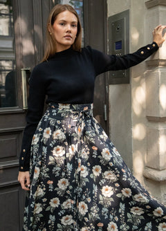 Astrid Skirt - Antique Black Poplin