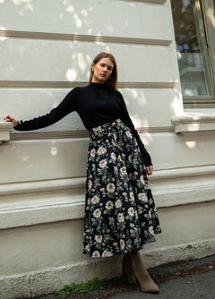 Astrid Skirt - Antique Black Poplin