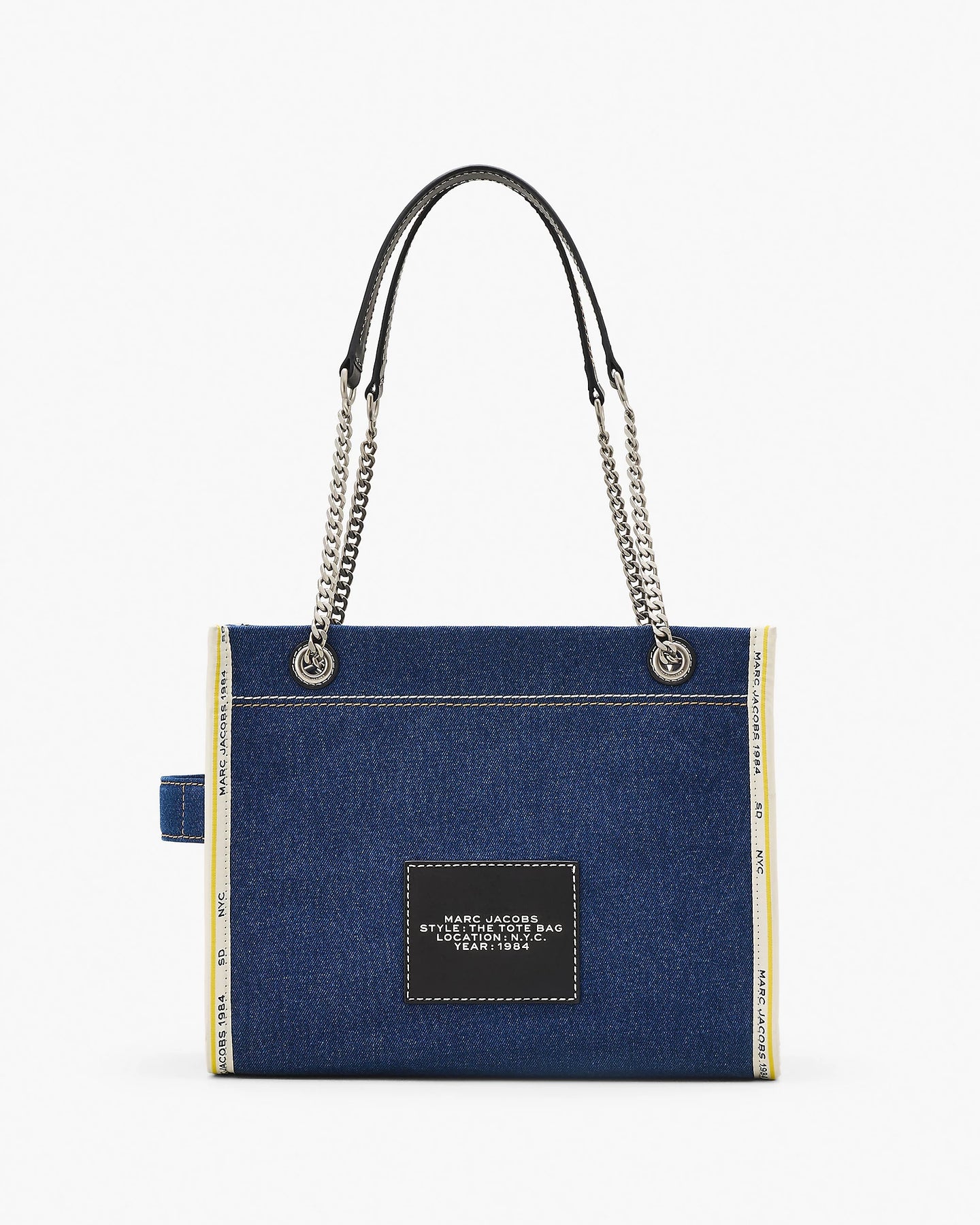 The Denim Chain Medium Tote - Dark Wash