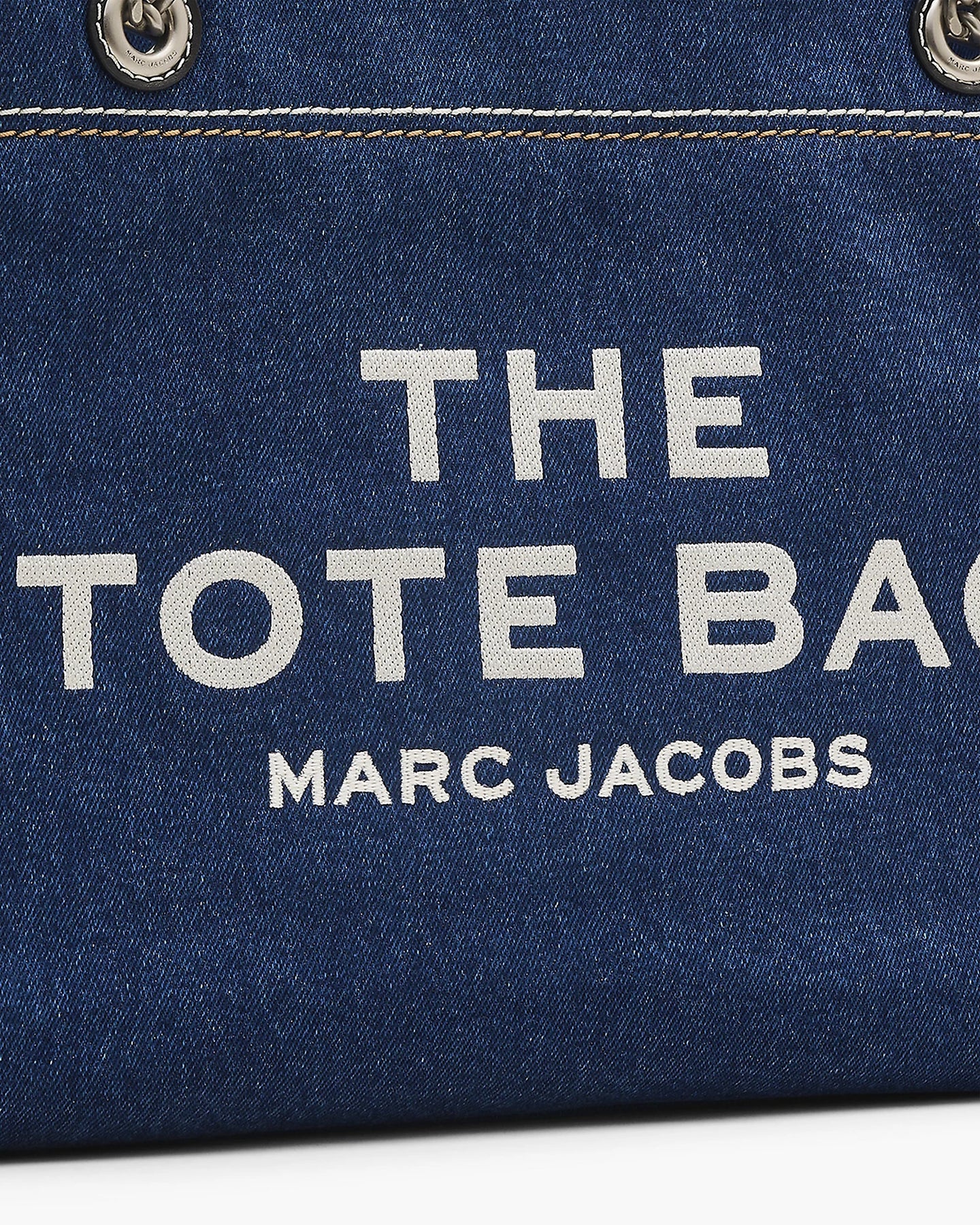 The Denim Chain Medium Tote - Dark Wash