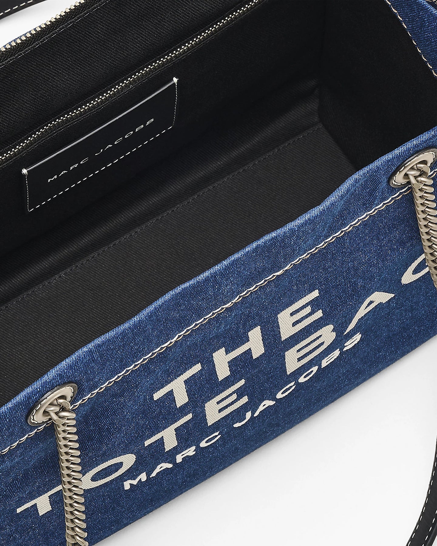 The Denim Chain Medium Tote - Dark Wash