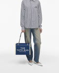 The Denim Chain Medium Tote - Dark Wash