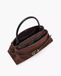 The Suede Dakota Satchel - Mörkbrun