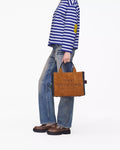 The Suede Leather Medium Tote - Koppar