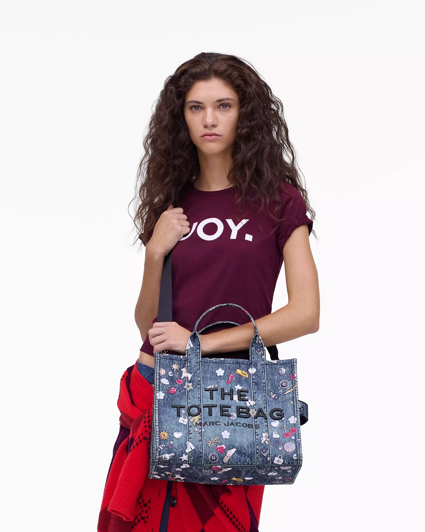 The Trompe L'oeil Trinket Canvas Tote Bag - Medium Wash Multi
