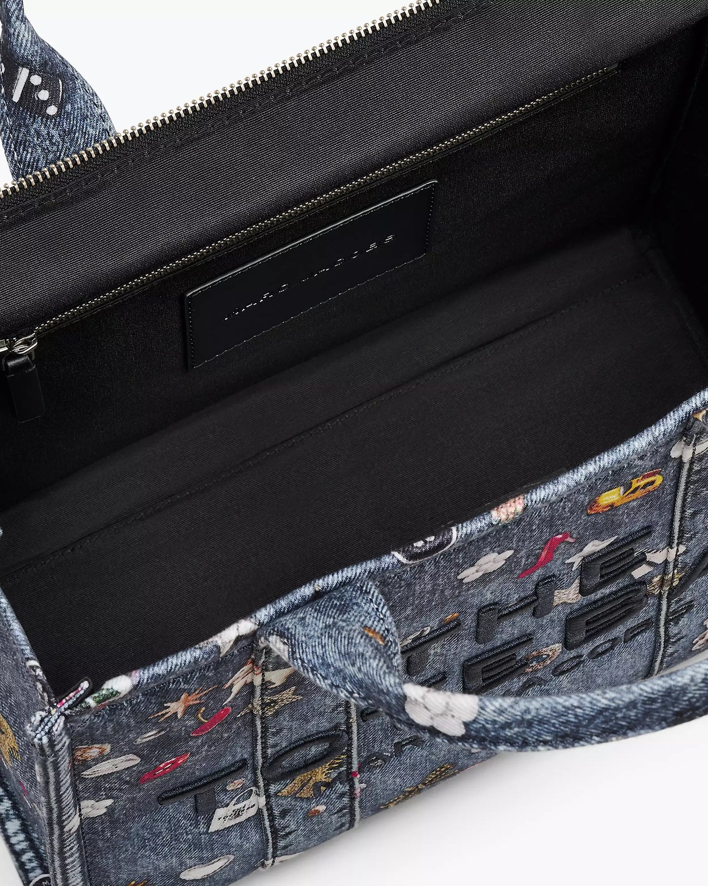 The Trompe L'oeil Trinket Canvas Tote Bag - Medium Wash Multi