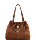 The Cristina Suede Tote - Koppar
