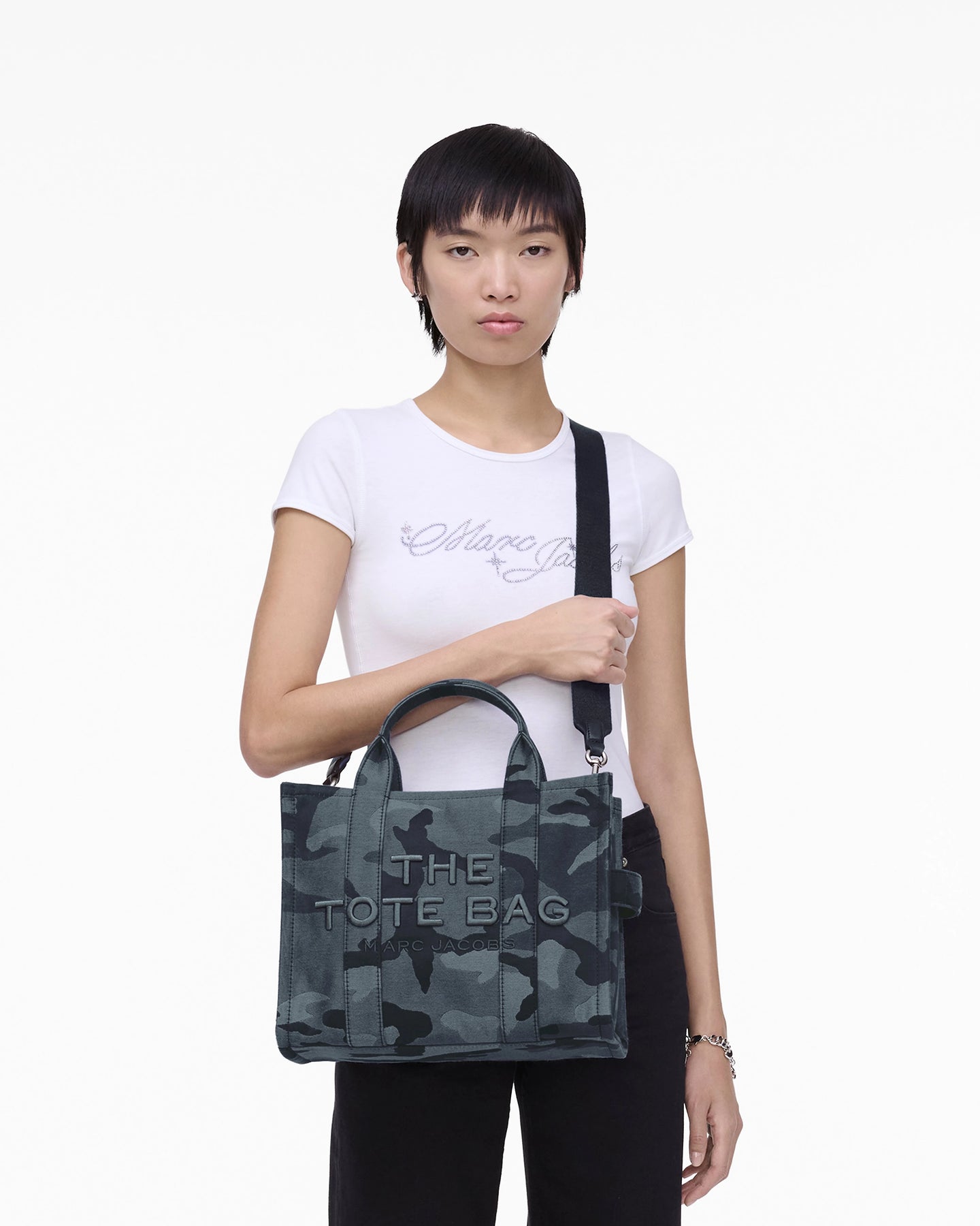 The Camo Jacquard Medium Tote - Blue Multi