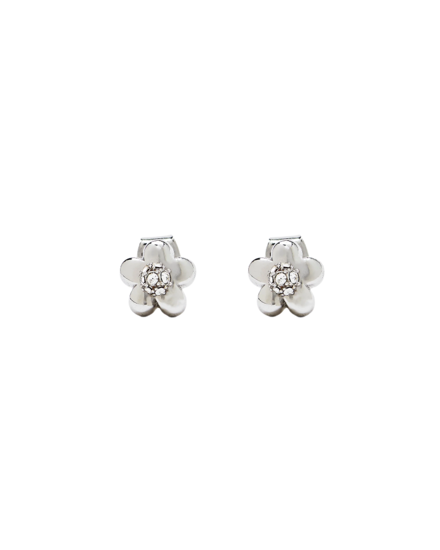 Daisy Micro Earrings - Silver/Crystal