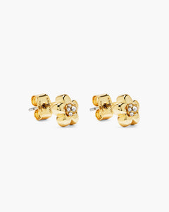Daisy Micro Earrings - Gold/Crystal