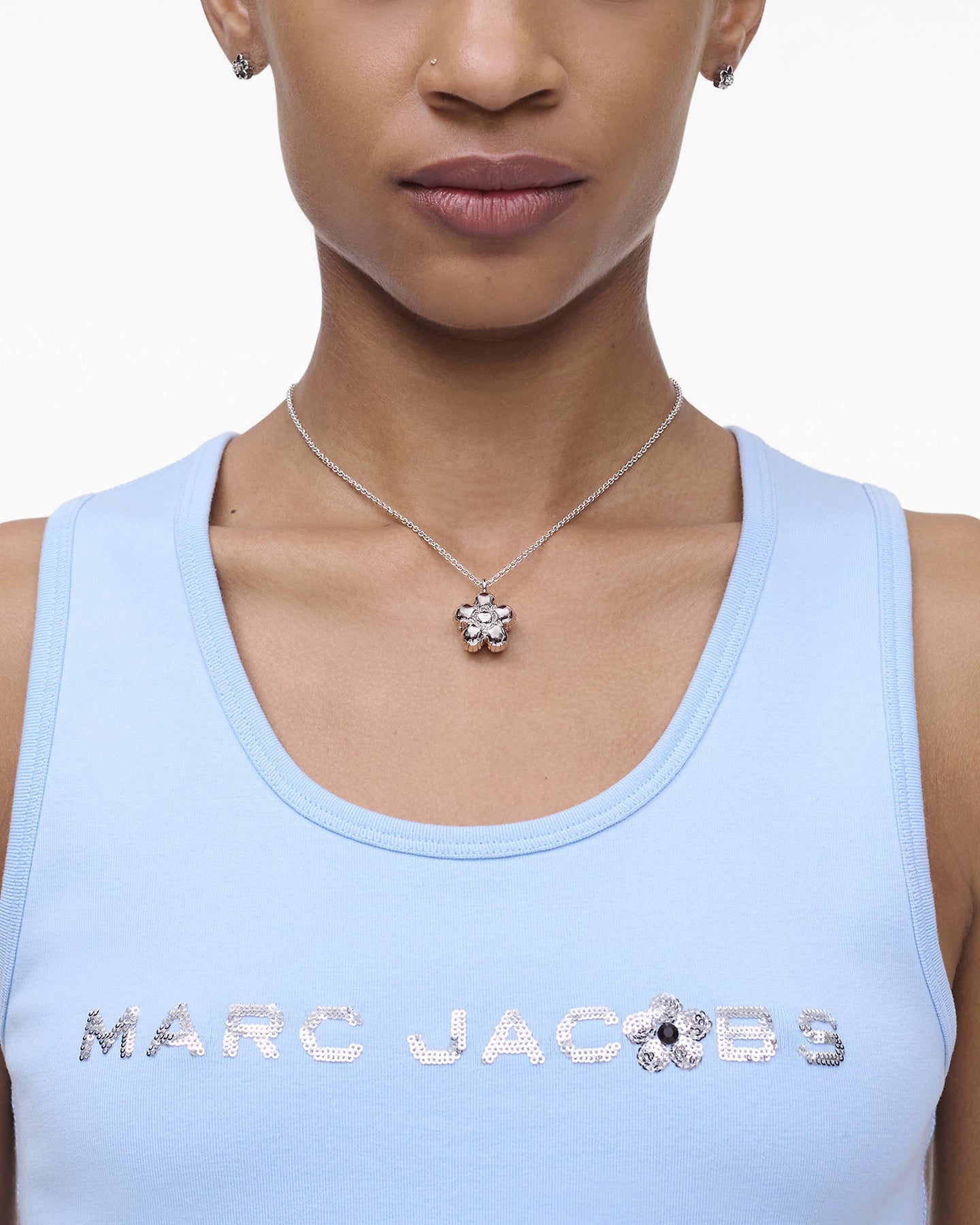 Daisy Balloon halsband - Light Antique Silver