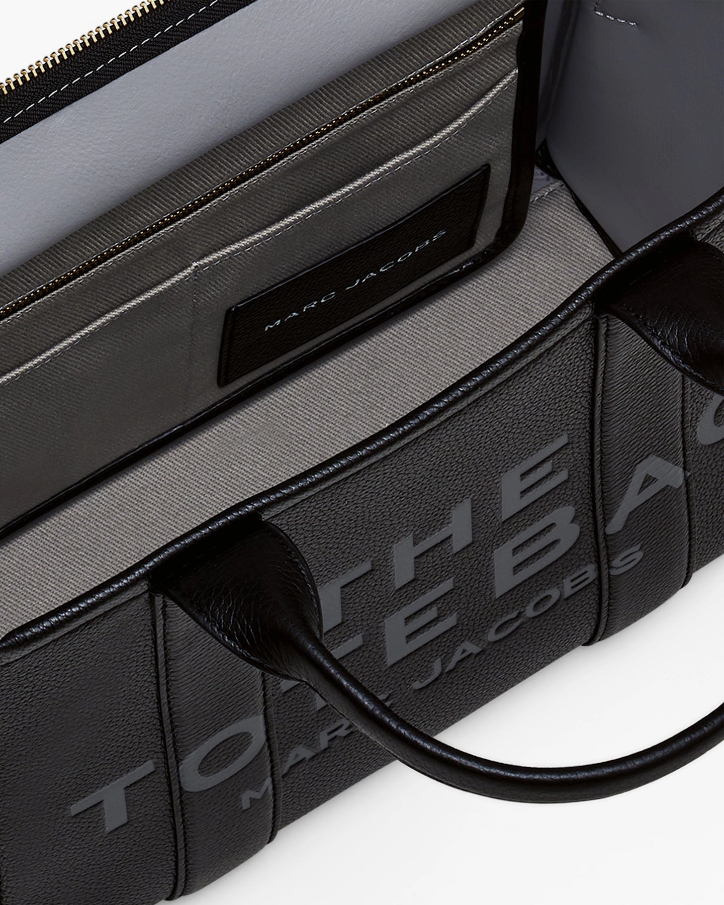 The Leather Medium Tote - Svart