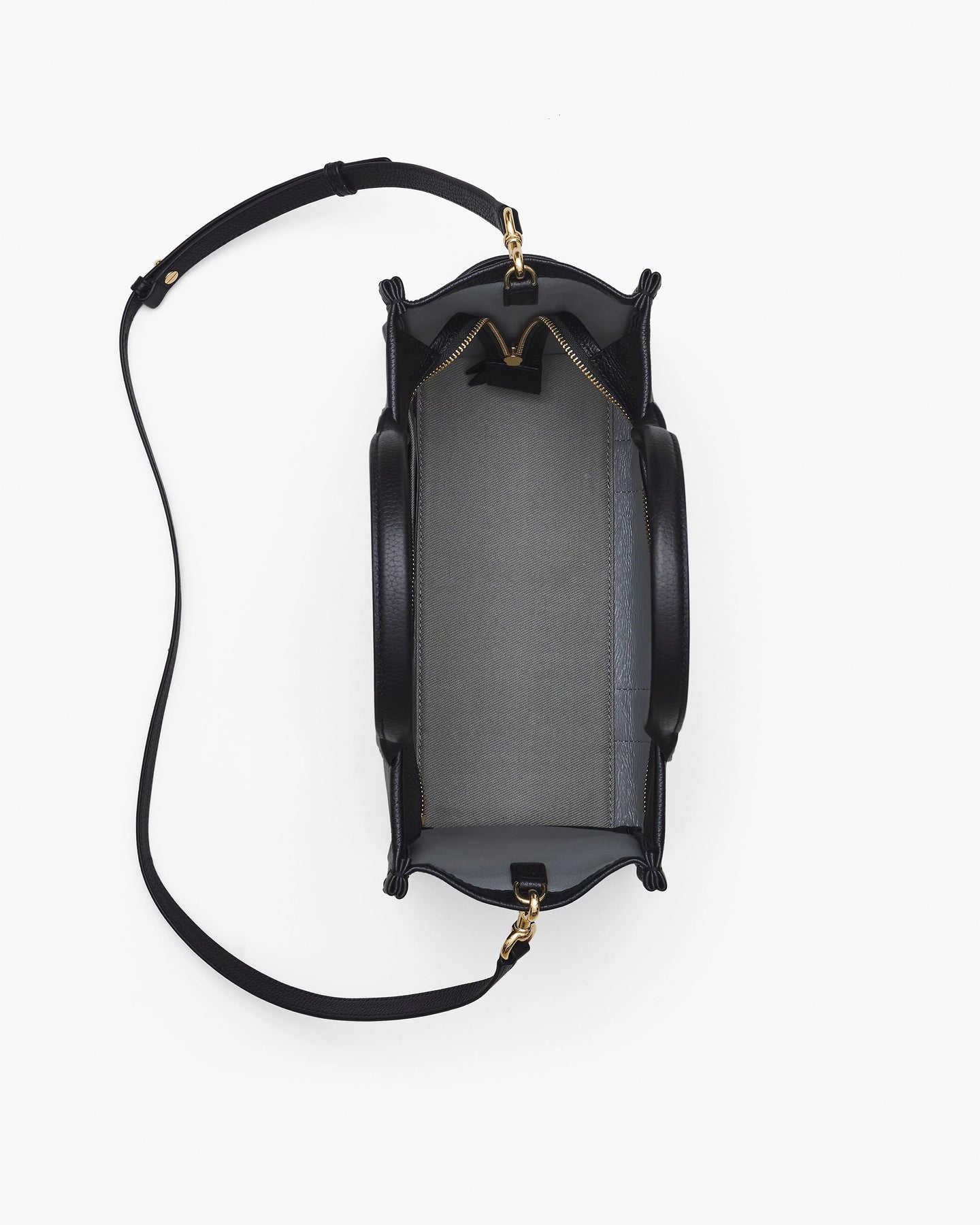 The Leather Medium Tote - Svart