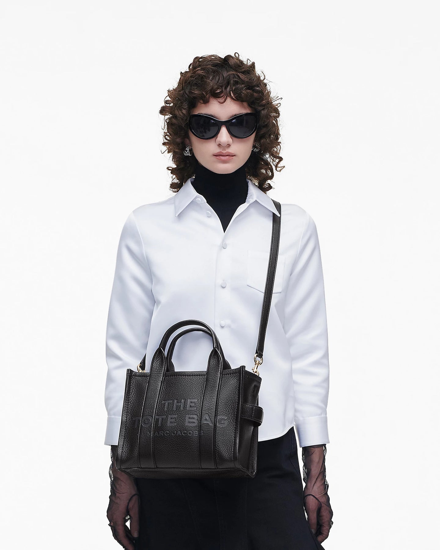 The Leather Small Tote - Svart