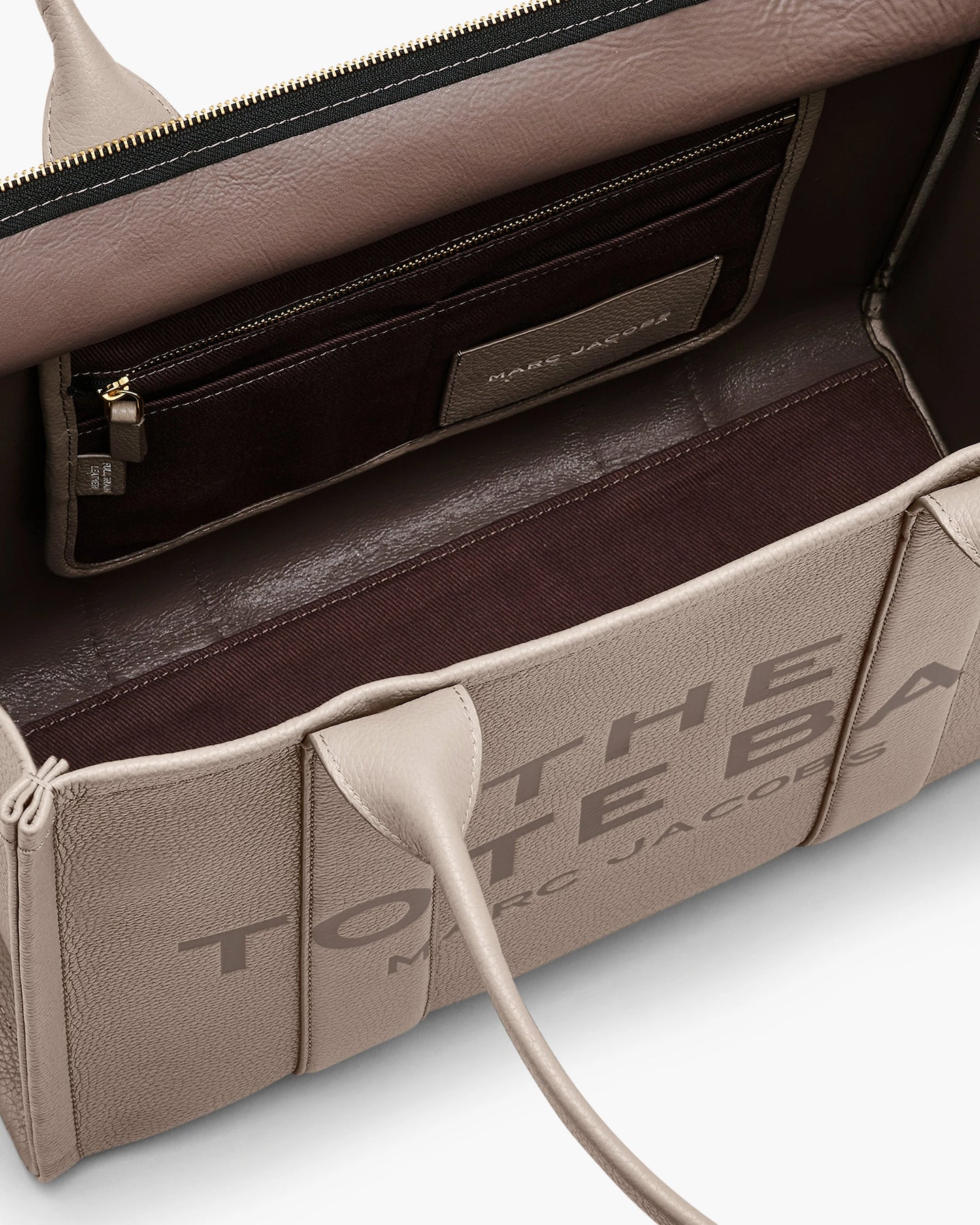 The Leather Large Tote - Cement