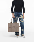 The Leather Large Tote - Cement