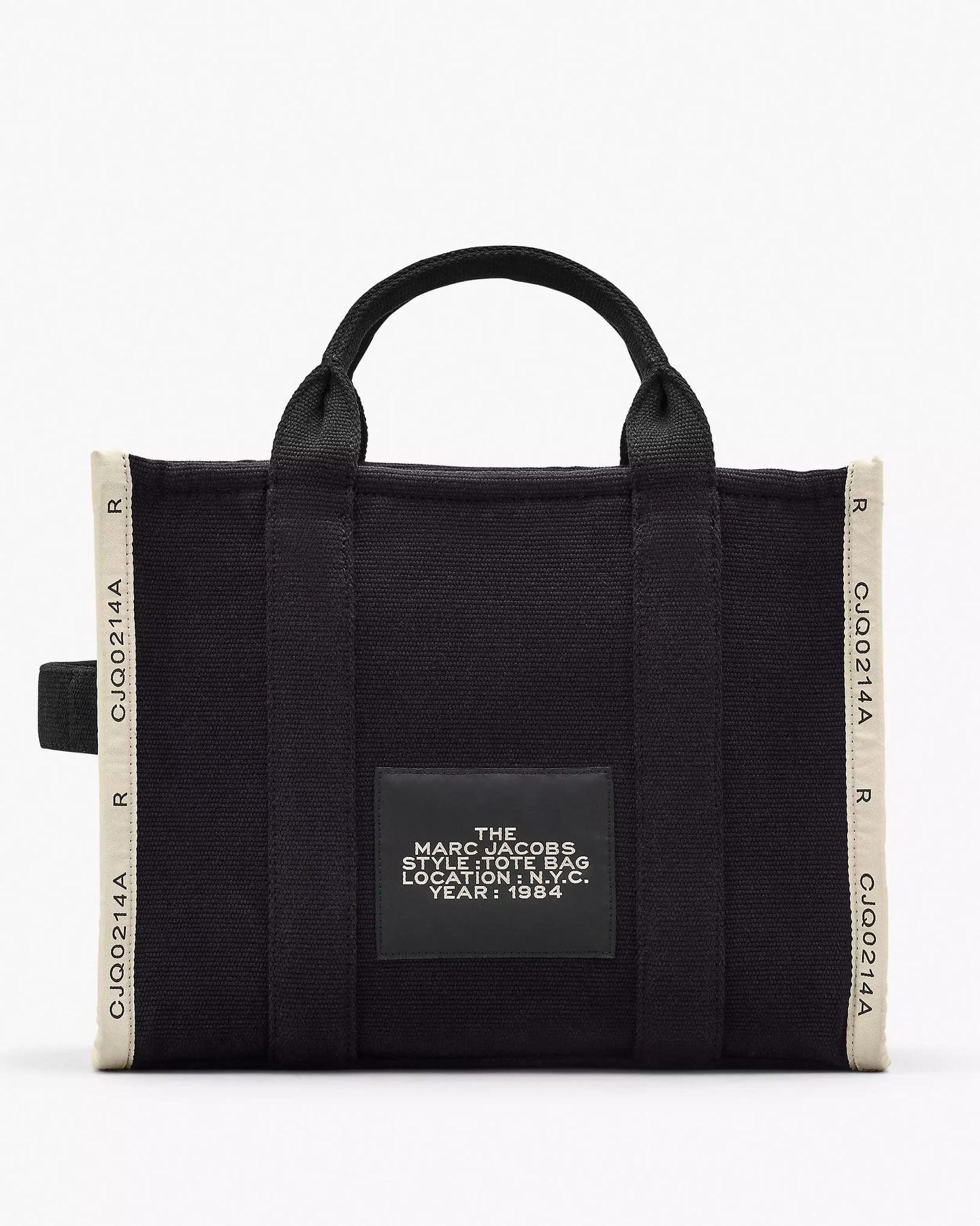 The Medium White Stripe Tote - Svart