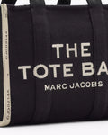 The Medium White Stripe Tote - Svart