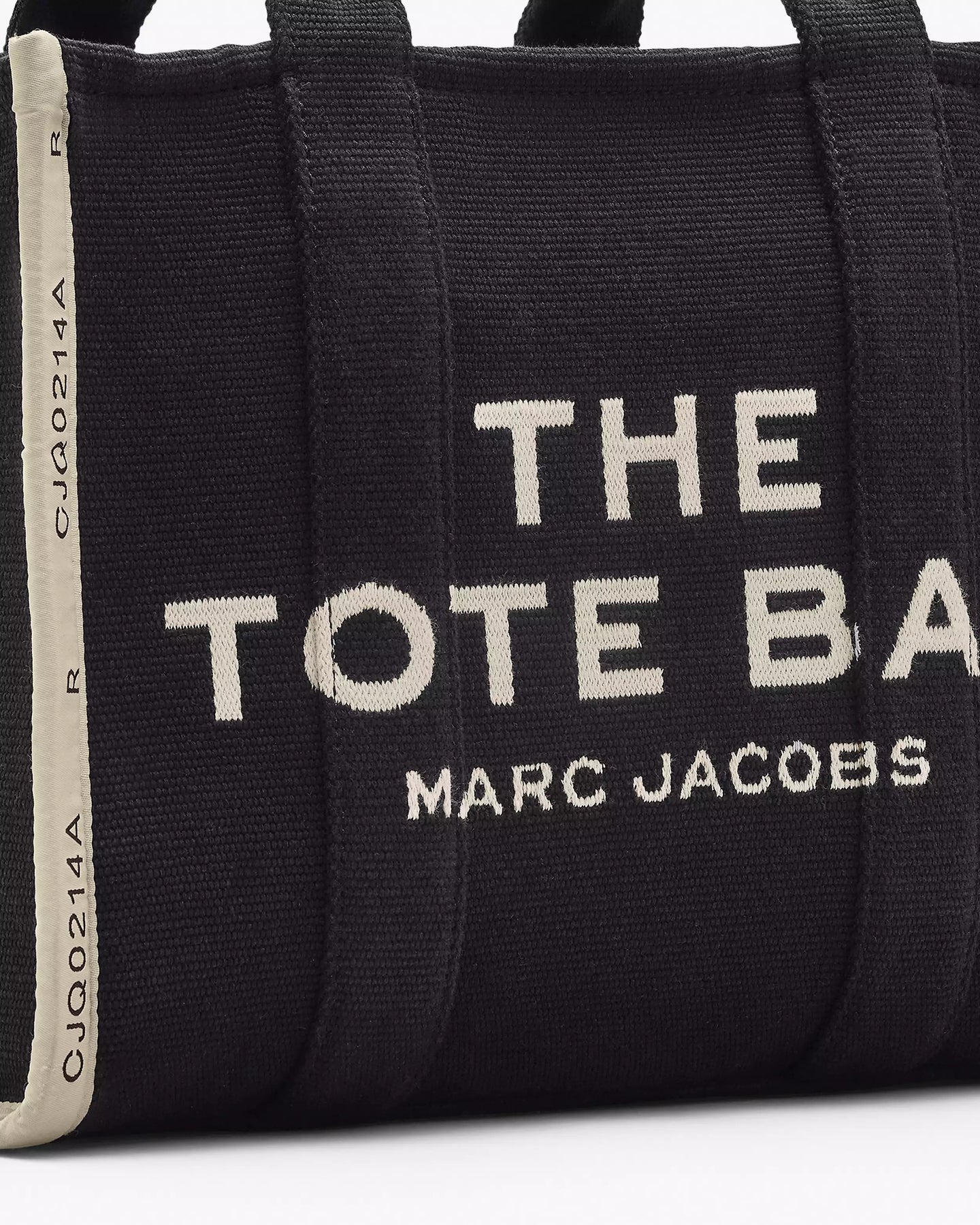 The Medium White Stripe Tote - Svart