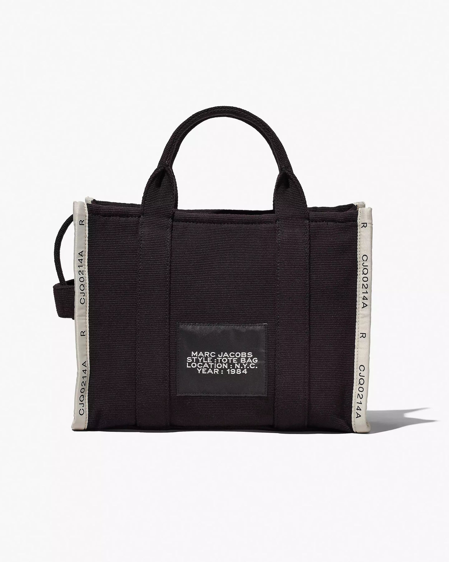 The Medium White Stripe Tote - Svart