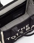 The Medium White Stripe Tote - Svart