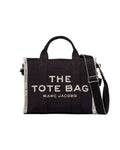 The Medium White Stripe Tote - Svart